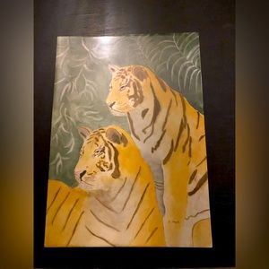 Tiger painted tile artwork